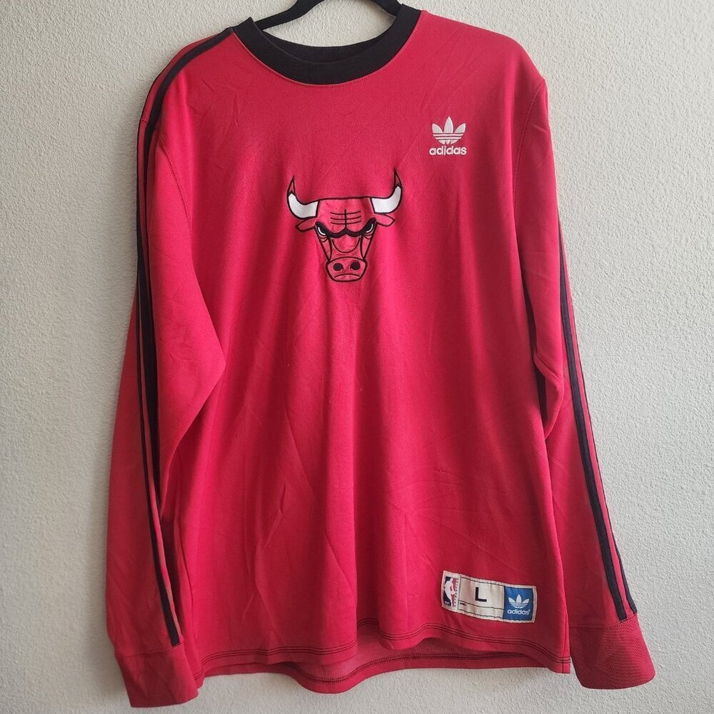 Vintage Chicago Bulls Shirt Mens Large Red NBA Basketball Adidas Champions 90s